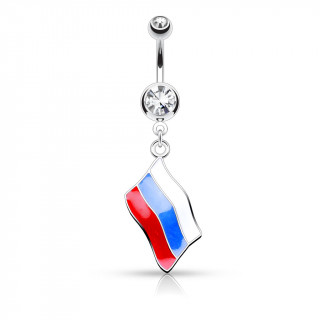 Piercing nombril drapeau Russie