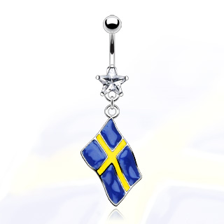 Piercing nombril drapeau Su�de