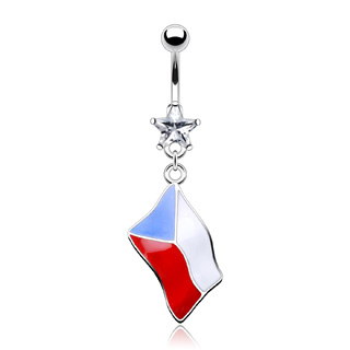 Piercing nombril drapeau Tch�que