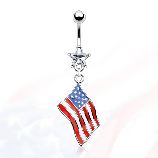 Piercing nombril drapeau USA