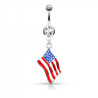 Piercing nombril drapeau USA