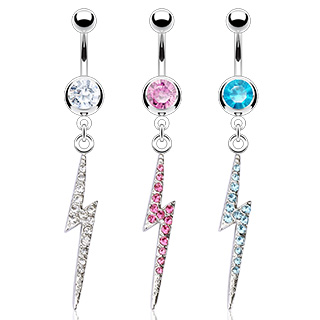 Piercing nombril clair pav de strass