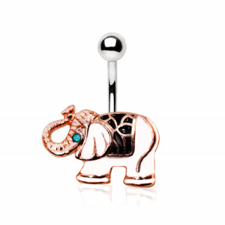 Piercing nombril elephant d'apparat cuivré