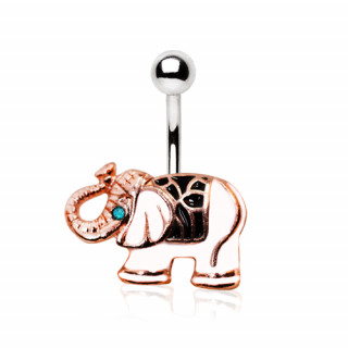 Piercing nombril elephant d'apparat cuivr