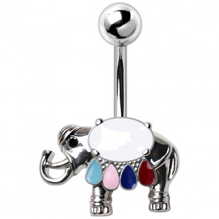 Piercing nombril lphant de crmonie maill multicolore