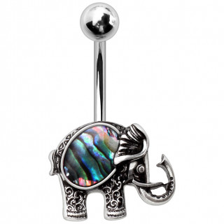 Piercing nombril lphant orn d'abalone