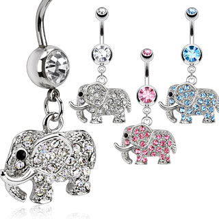 Piercing nombril lphant pav de pierres