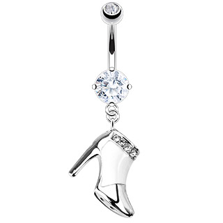 Piercing nombril en forme de bottine sexy