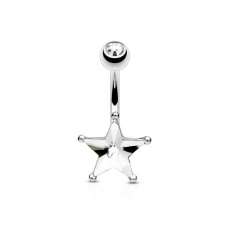 Piercing nombril toile de cristal - clair