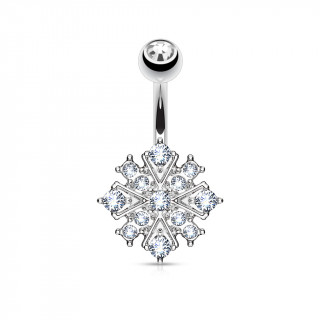 Piercing nombril toile clatante pave de strass