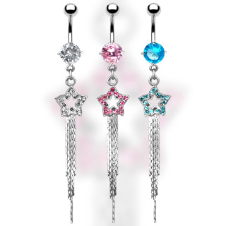Piercing nombril �toile et ruban