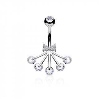 Piercing nombril éventail à ruban