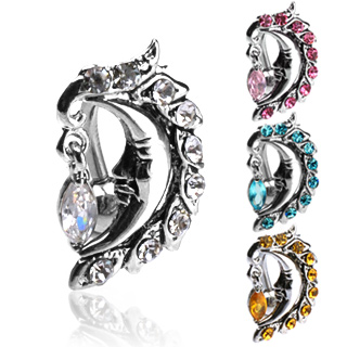 Piercing nombril face de lune