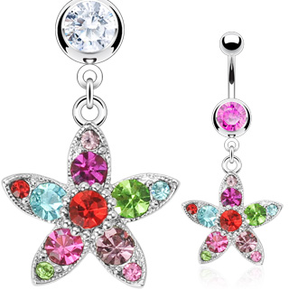 Piercing nombril fleur majestueuse