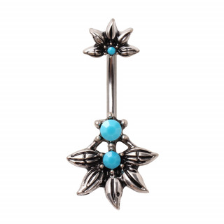 Piercing nombril  fleur mystrieuse perle