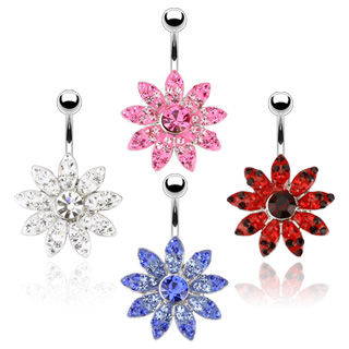 Piercing nombril fleur royale