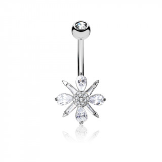 Piercing nombril  fleur stellaire sertie