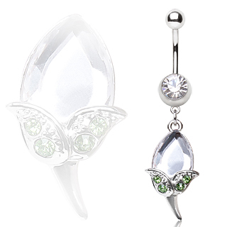 Piercing nombril fleur style tulipe  strass