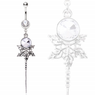 Piercing nombril flocon de neige orn d'un strass