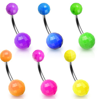 Piercing nombril fluo coloris uni