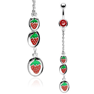 Piercing nombril fraises