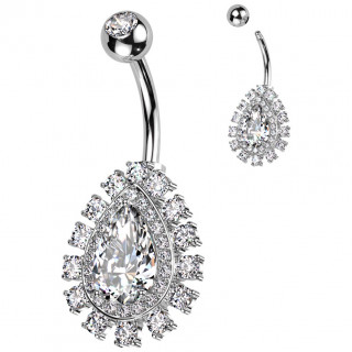Piercing nombril goutte chic  large zirconium central