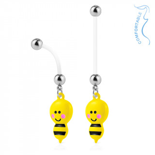 Piercing nombril grossesse abeille jaune et noire