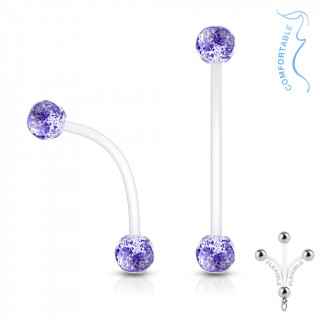 Piercing nombril grossesse  boules paillettes - Bleu