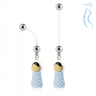 Piercing nombril grossesse pendentif bb bleu