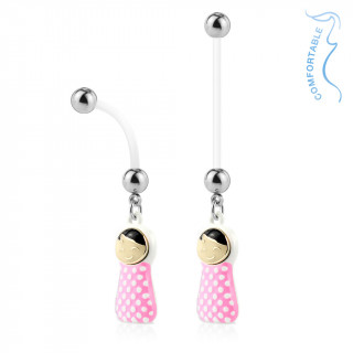 Piercing nombril grossesse pendentif bb rose