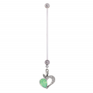 Piercing nombril grossesse à pomme verte stylisée