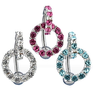 Piercing nombril invers� avec anneau serti