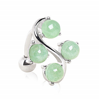Piercing nombril invers style vigne  perles de jade