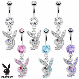 Piercing nombril lapin Playboy  strass bicolores