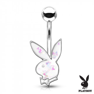Piercing nombril Lapin Playboy Opale (officiel) - Blanc
