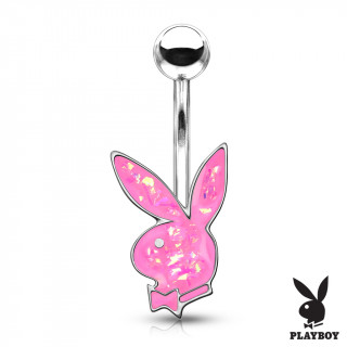 Piercing nombril Lapin Playboy Opale (officiel) - Rose