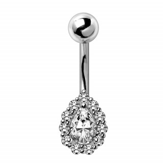 Piercing nombril larme de strass tincelants