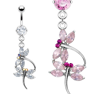 Piercing nombril lib�llules attach�es