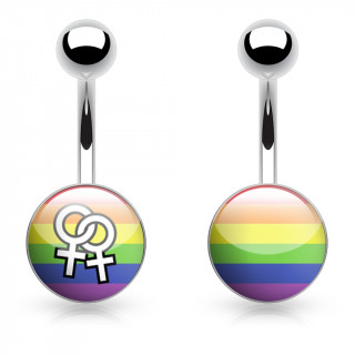 Piercing nombril logo drapeau Rainbow Pride