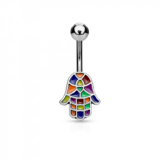 Piercing nombril main de fatma multicolore