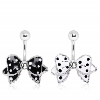 Piercing nombril noeud papillon  pois style Rockabilly