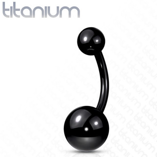Piercing nombril Noir en titane G23 à boules