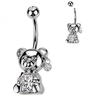 Piercing nombril nounours argent� chic