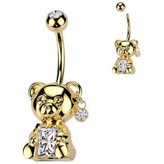 Piercing nombril nounours dor� chic
