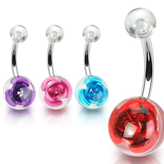 Piercing nombril orbe de rose