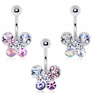 Piercing nombril papillon pav de strass