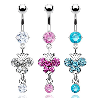 Piercing nombril papillon suspendu