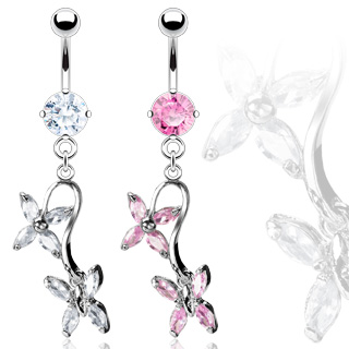 Piercing nombril parade de papillons