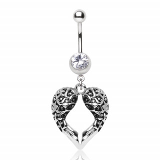 Piercing nombril pendentif ailes d'ange