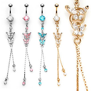 Mayhoop Lot De 2 à 3 Faux Piercings De Nombril à Clipser En Acier - 3